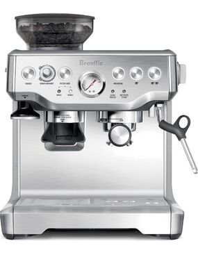 Breville Silver Espresso Machine with Built-In Grinder